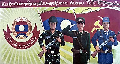 Laotian Military Propaganda Poster in Phongsali by Asienreisender